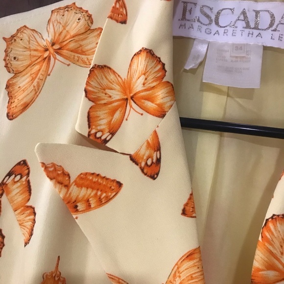 Escada Dresses & Skirts - 🦋 ☀️ Vintage ESCADA Yellow Butterfly 2 Piece Suit Skirt & Jacket Sz 34 XS 🦋☀️